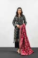 Alkaram Studio Unstitched 3 Piece Printed Khaddar Suit With Khaddar DupattaFW-13.1-23-Black. 