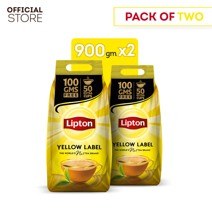LIPTON YELLOW LABEL | Pack of 2 – 900gm | BLACK TEA | NEW STRONGER TASTE