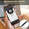 Audio Cable 3.5mm to Jack 3.5mm Speaker Line Aux Cable Male to Male with Mic to volume control for Headphone Car speaker. 