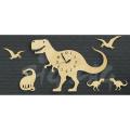 Dinosaur Shaped Wall Clock for kids room, Laser Cut 3D Animal Shaped Wall Hanging Clock. 