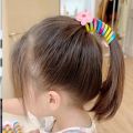 Rainbow Hair Rope Phone Scrunchies Korean Style Girls Phone Cord Spiral Hair Tie High Elastic Ponytail Rope Hair Accessories. 