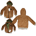 Kids / Boys Fancy Puffer Hoodie / Jacket for Winter Full Sleeve Light Brown. 