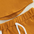 Baby Boys Tanks Tops + Shorts, Sports Casual Style Elastic Waist Drawstring Summer Clothing. 