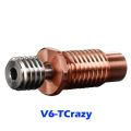 All-Metal Bi-Metal V6-TCrazy Heatbreak for 1.75mm V6 Hotend Heater. 