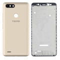 Tecno Pop 2F Middle Frame Housing With Side Button and Camera Lens Complete Body Casing Replacement For Pop 2F - Golden. 