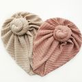 Solid Color Knotted Baby Hat Spring Big Donut Baby Girl Turban Cap Headwraps Newborn Kids Bonnet Beanie Photography Props. 
