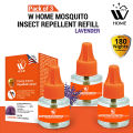 (Pack of 3) W Home Mosquito Repellent Refill Liquid – Lavender 45ml | Mosquito Refill Liquid for Electric Mosquito Killer Machine – Long Lasting Insect Protection up to 180 Nights. 