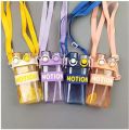 550ml motion band sipper plastic water bottle Double Drink Water Bottle With Straw And Strap for kids. 
