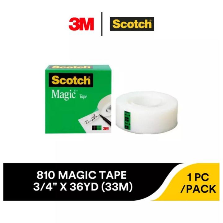 3M Scotch Magic Tape Transparent 810 3/4" x 36 yards Home Offices, School, Arts, Crafts
