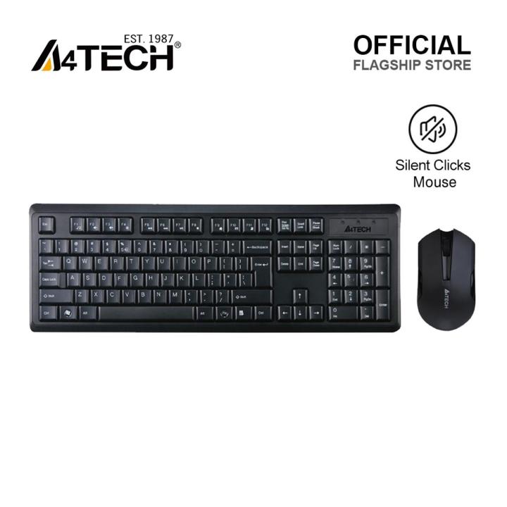 A4Tech 4200NS - NEW ARRIVAL - 2.4G Wireless Keyboard Mouse Combo Set - Silent Clicks Mouse - For PC/Laptop - Black