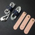3Pcs Leather Cable Organizer USB Cord Holder,Wire Management,Cable Straps,Cable Wrap Winder,Phone Earphone Line Cable Ties. 