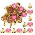 Rhinestone Rivets 100 Sets Mixed Colors Crystal Zinc Alloy Diamond Quick Luggage Clothing Shoes Decoration DIY Tool 8mm. 