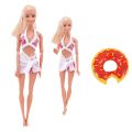 2PCS Doll Clothes Swimwear + Swimming Rings Swimsuits Bikini Beach Bathing Accessories for Barbies,11.8 Inch,BJD Doll,Girl's Toy. 