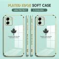 (Free Lanyard) Luxury 6D Plating Case for Vivo Y15A Y15S Back Cover Maple Leaf Side Pattern Soft Silicone Square Phone Cases. 