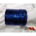 Plain Metal Bangles Blue Color - 24 Bangles size.(2.6 Sawa 2) (Dhai 2.8). 