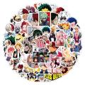 50PCS My Hero Academia Shoto Todoroki Stickers Cosplay Bakugou Katsuki Midoriya Izuku PVC Waterproof Stickers Gifts for Kids. 