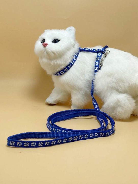 01 pcs Cat Harness + Leash Printed Design Adjustable
