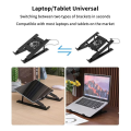 N6 Adjustable Foldable Laptop Cooling Fan Stand with High Wind Power & Low Noise, Ergonomic Heat Dissipation Rack for Notebook, Tablet & Gaming Use – Portable Lightweight Cooling Pad for Home, Office & Travel. 