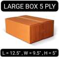 Heavy Duty 5 Ply Box Corrugated Box L X 12.5=W X 9.5=H X 5 (inch) Pack of 10 & 20 for Shipping Box ,and Goods Transportation. 