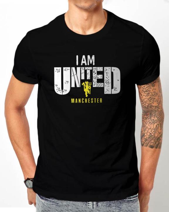 I'm United casual New Fashion Black Half Sleeve Round Neck Best Printed Best Quality T-shirt For Men