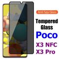 Poco X3 NFC , X3 Pro , X3 GT Privacy Protector 45 Degree HD Tempered Glass Privacy Protector - Black. 