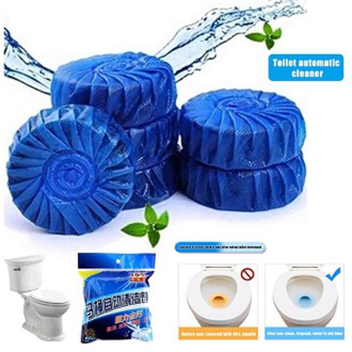 10pcs / pack Bleach Toilet Bowl Clean Tablets Automatic Flush Clean Bathroom Toilet Deodorant Compressed Cleaning Cleaning Tools Auto Toilet Cleaner & Stain Remover (Blue Bubble Block) Washroom tablet , kitchen tablet