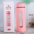 Glass Water Bottle with Plastic Case Heat Resistant Leak-proof Drinking Bottles Car Tumbler Cup for Tea Milk Juice 450ml(Multicolor 1-piece). 