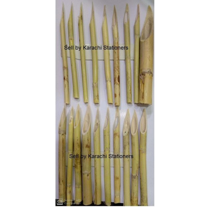 Set of 19pcs x 6inch length Bamboo Reed Calligraphy Wooden Pens