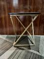 Gold Side Table, Metal Rectangle End Table Modern Sofa Side Table with MDF Top & Gold Frame Bedroom Nightstand - White Small Accent Table for Living Room Home Décor. 