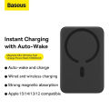 Baseus Magnetic Power Bank, 10000mAh Wireless Powerbank PD 20W with USB-C Cable, for MagSafe, for iPhone 16/15/14/13/12 Series, Black/White. 