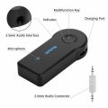 Car Bluetooth Adapter 3.5mm For AUX Audio Stereo Receiver Music With MIC, Usb Bluetooth Wireless Music Audio Receiver & Adapter For Car with 3.5mm Aux Best Quality - Black. 