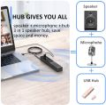 3 in 1 Computer Speakers with Microphone & Hubs USB Conference Speaker, PC Mic for Video Conference. 