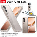 Vivo V50 Lite Shockproof Phone Case for Vivo V50Lite 5G V40 Lite Anti Spy Privacy Full Coverage Tempered Glass Screen Protector and Lens Film. 