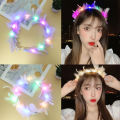 LED Feather Wreath Crown Light-Up Luminous Headdress for Women Girls Wedding Christmas Glow Party Decoration Mzea. 