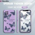 Jizetin for Samsung Galaxy A12 / A12 5G / M12 Back Cover Butterfly Flying Side Design Cases Soft Liquid Silicone Mobile Phone Case. 