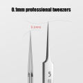 German Ultra-fine No. 5 Ingrown Hair Tweezers Needle Tool Nose Pointed Tips Eyebrows For Blackhead Removal Acne Clip Extractor. 