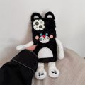 Funny 3D Cute Plush Black Cat Phone Case For iPhone 14 Plus 11 12 13 Pro Max Soft Cover Kawaii Cartoon Cases For 14 Pro Funda. 
