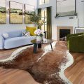 Speckled Brown and White Real Cowhide Rug - Genuine Hair on Cow Hide – Top Quality Carpet Options for Home Decor. 