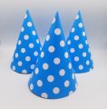 BLUE POLKA DOT BIRTHDAY CAPS PACK OF 10 CAPS. 