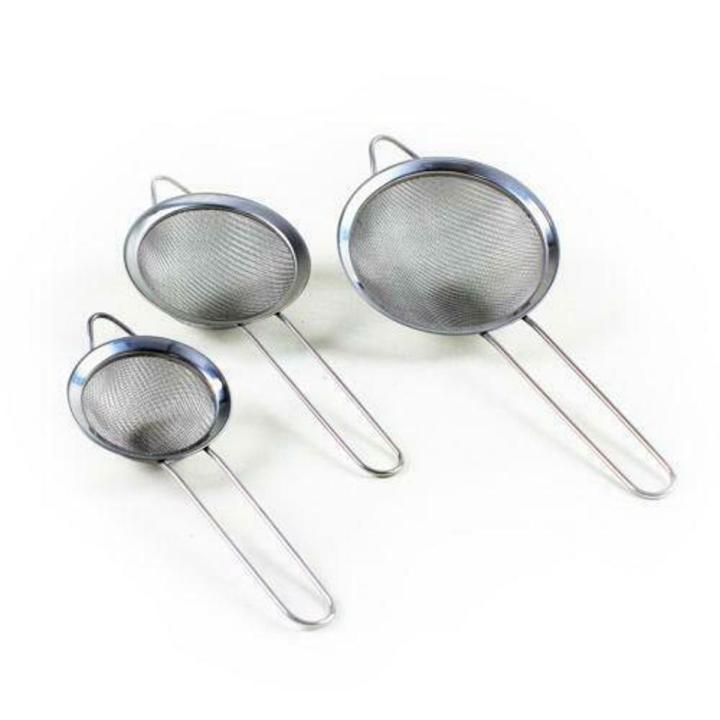 Pack of 3 Metal Tea Strainer Set, Silver, 3 Pieces CHAI KI CHANNI, Tea Filter