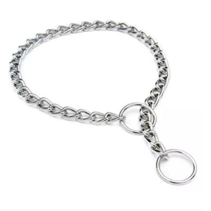 Dog Choke Chain Imported , Size = Large , Antirust pure silver material