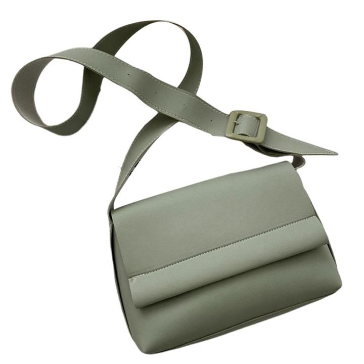 Simple Retro Fashion Broadband One Shoulder Underarm Bag Casual Simple Messenger Small Square Bag Light Green