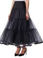 Cancan Skirt for Lehenga, Maxi, Frock, Sharara 2 Layers with Adjustable Waist, Available in White and Black, Length 16 to 46 Inches. 