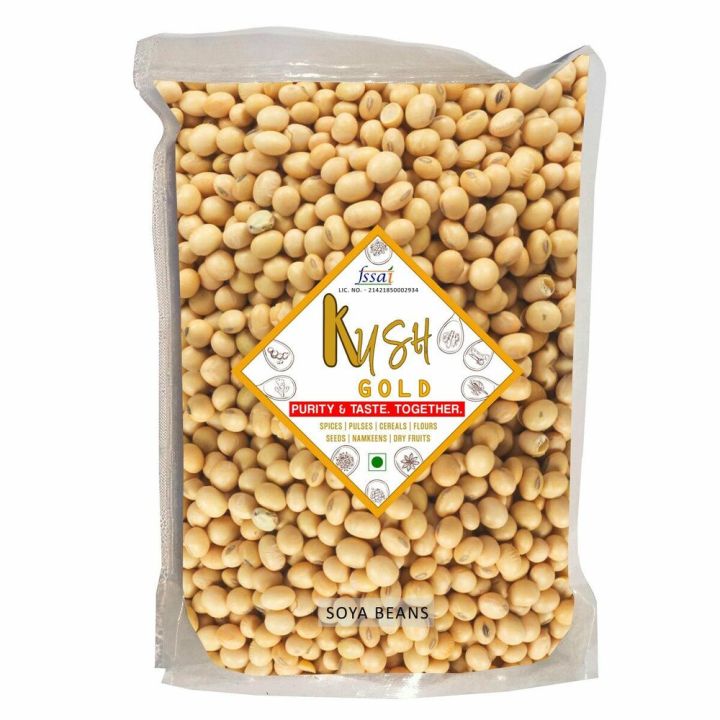 Kush Gold Soyabean Dana Whole / Soya Seeds / Soybeans (500g Pack)