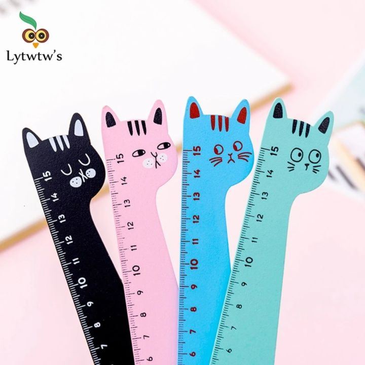 Portable Wood Cartoon Cute Ruler Clear Scale Pendant School Supplies ...