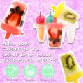6 Ice Lolly Moulds with Sticks and Drip Guards - DIY Popsicle Maker for Kids - Perfect for Frozen Yogurt, Juice, Smoothies, and Milkshakes - Ideal Summer Activity for Healthy, Refreshing Fruit Treats. 