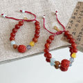 [ New ] Bracelet Dragon Scale Texture Agate Beads Nine Purple Fire Transfer Beads Bracelet New Chinese Country Trendy Men and Women Adjustable Bracelet. 