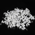 100 Pcs Round Cable Wire Clips with Steel Nail Electric (Made in Taiwan). 
