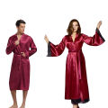 Korean Satin Silk Nighty for Couples – Bridal Honeymoon Robe with Bikini Set, Luxurious Soft Fabric, One Size. 