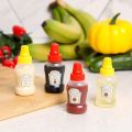 4/12Pcs Mini Portable Sauce Bottles Ketchup Bottle for Lunch Boxes - Travel-Friendly Plastic Condiment Dispensers with Ketchup, Mayonnaise, Mustard, and Jam Labels - Ideal for Picnics and On-the-Go Meals. 